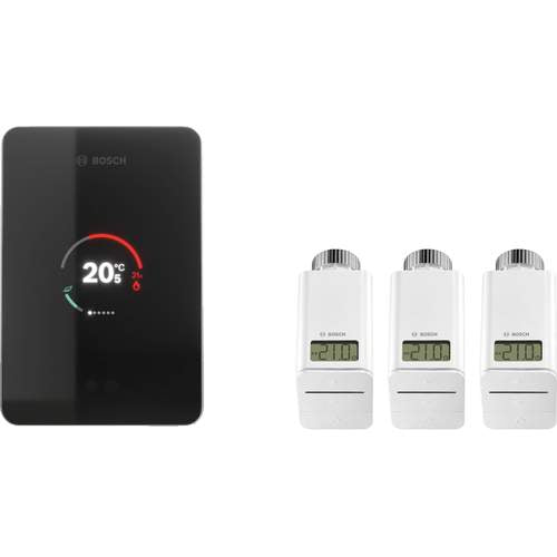 “Bosch EasyControl thermostaat set zwart met radiatorkranen”