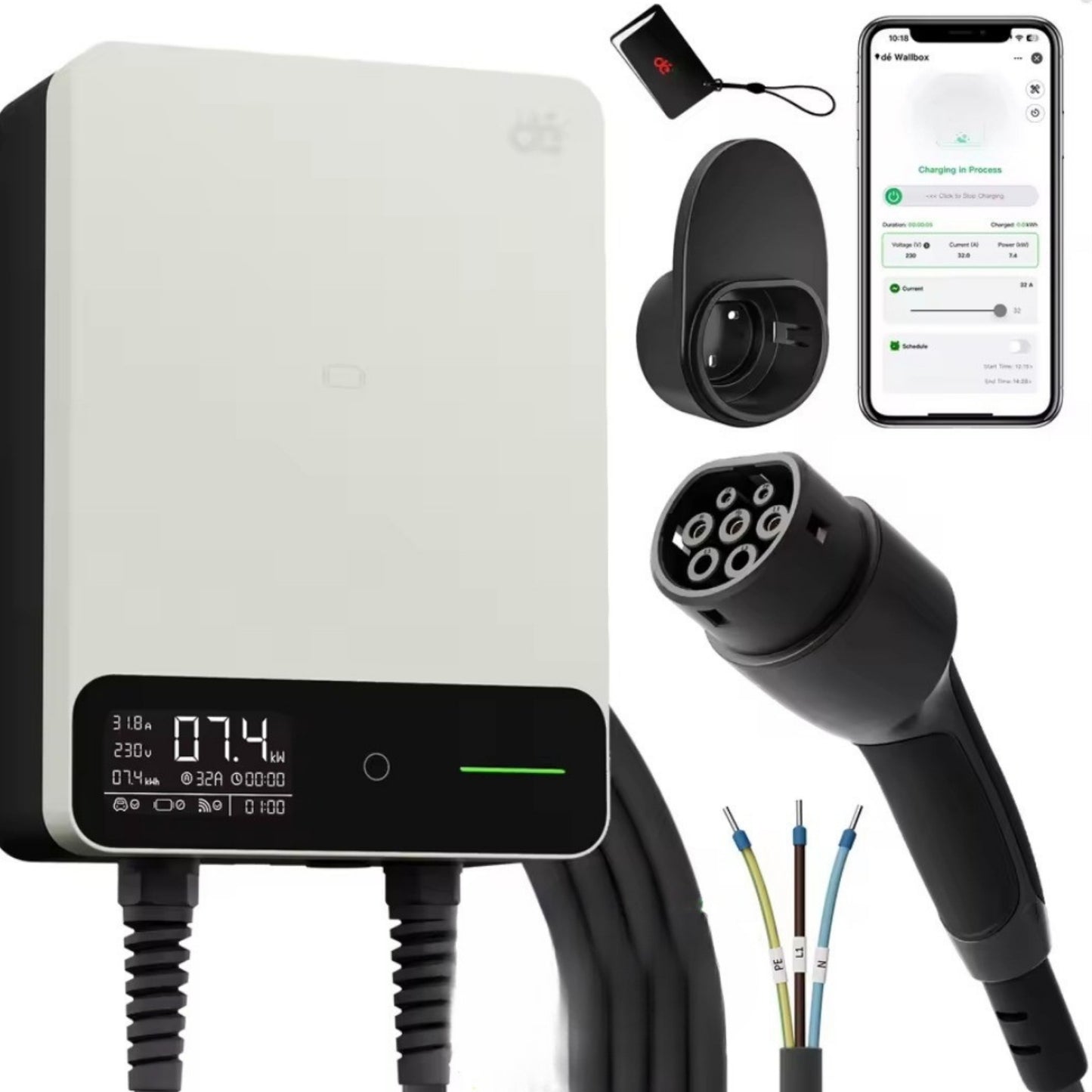 Wallbox Home | Slim Laadstation 11 of 22kW | Type 2 Kabel & App-besturing
