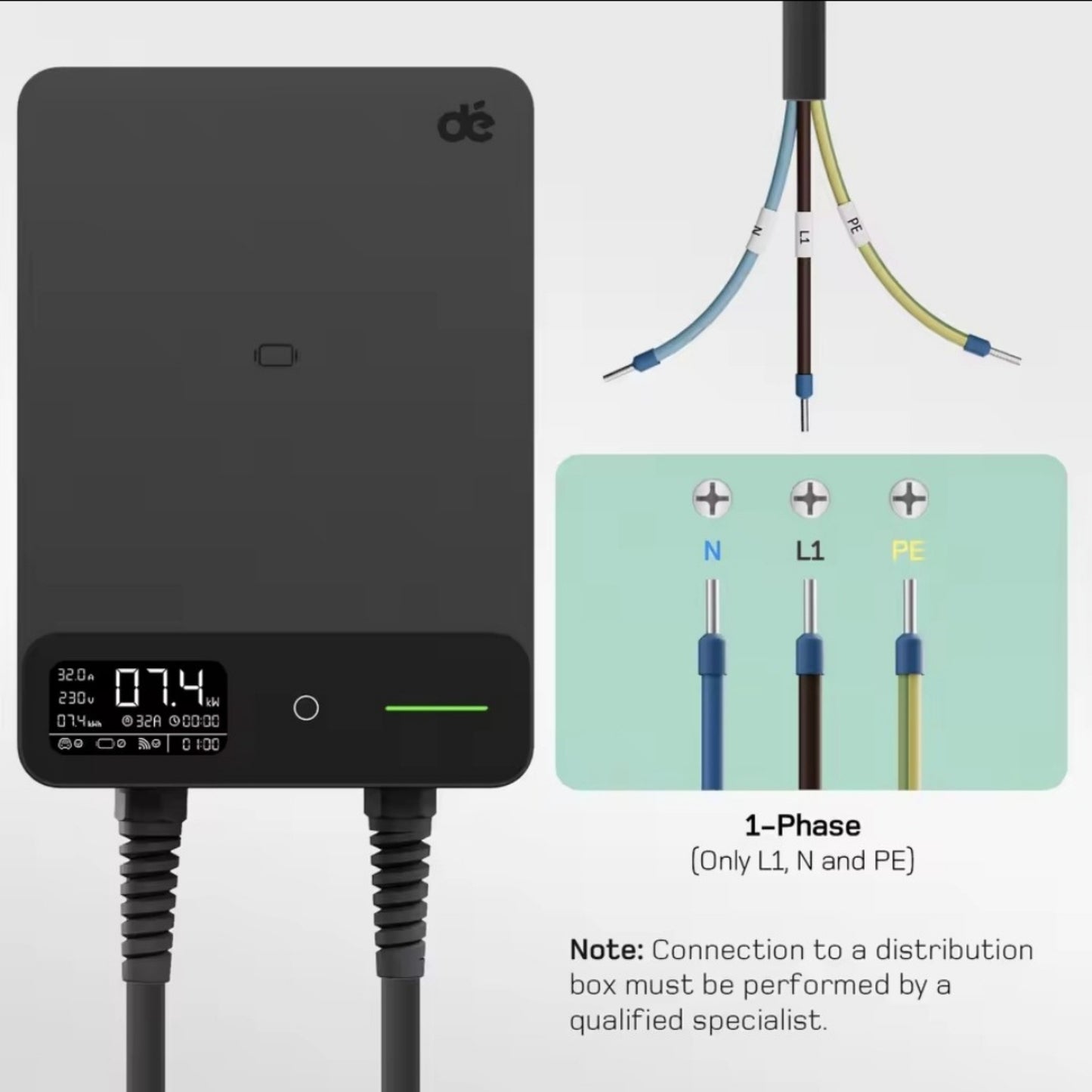 dé Wallbox Home | Type 2 Kabel & App-besturing