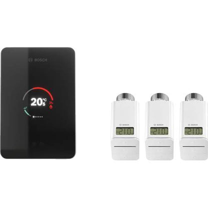 “Bosch EasyControl thermostaat set zwart met radiatorkranen”