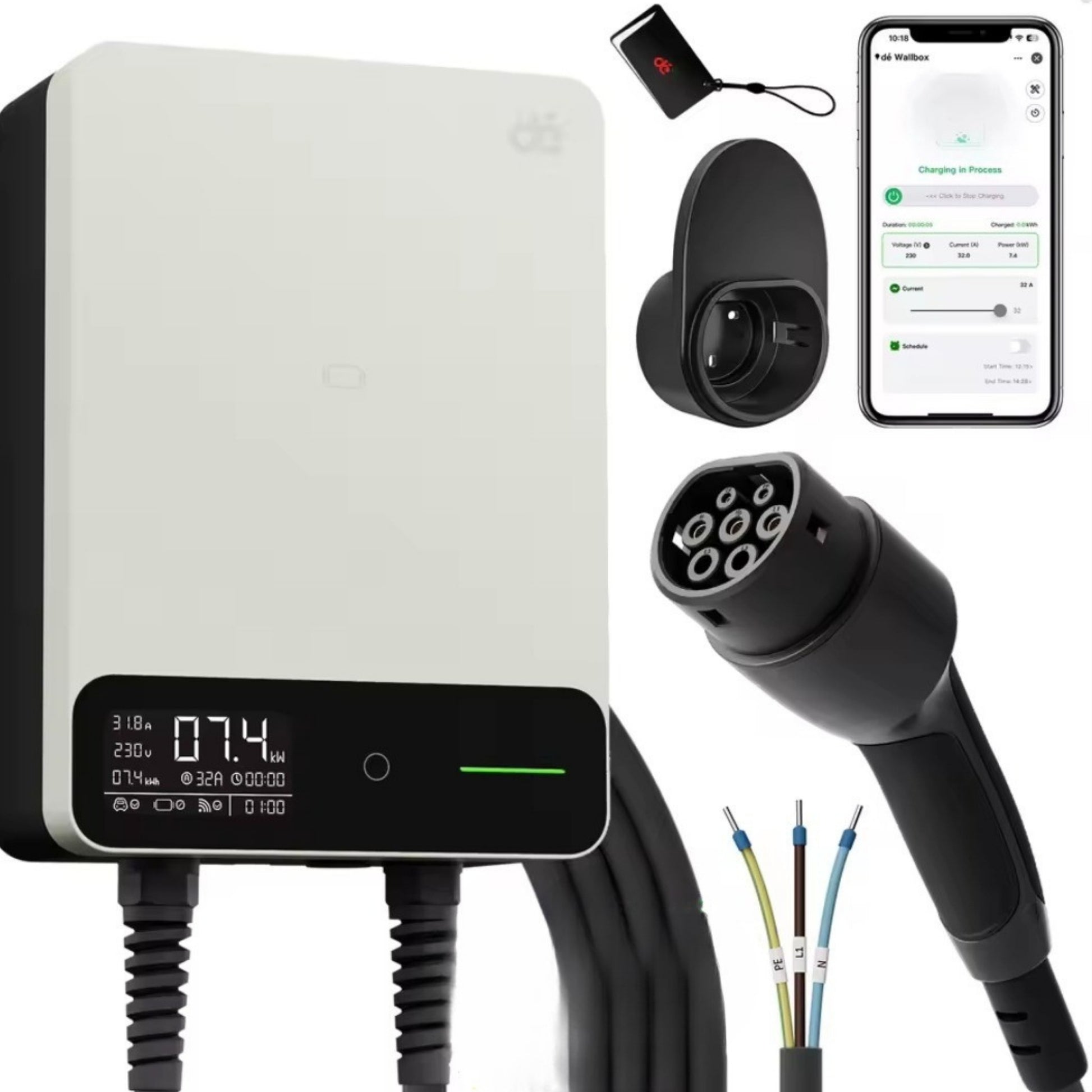 Wallbox Home | Slim Laadstation 11 of 22kW | Type 2 Kabel & App-besturing